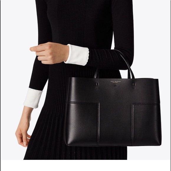 TORY BURCH | BLOCK-T TRIPLE-COMPARTMENT TOTE - Picture 4 of 7